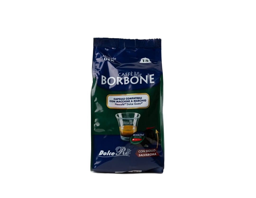 Caffè Decaffeinato in capsule compatibili Nescafé Dolce Gusto a marchio Borbone